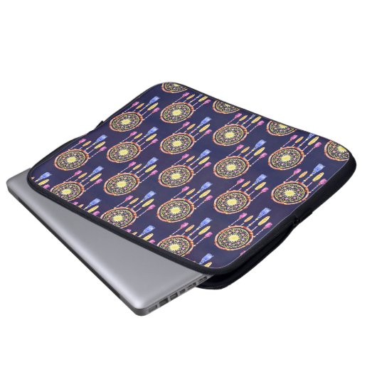 Träume Federn Aquarellfarben Nahtlose Textur Laptopschutzhülle (Vorne Knopf)