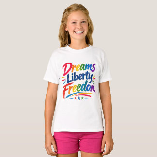 Träume Freiheit Freiheit Regenbogen Pinsel T-Shirt