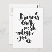 Träume funktionieren nur, wenn - Inspirationskarte Postkarte (Vorne/Hinten)