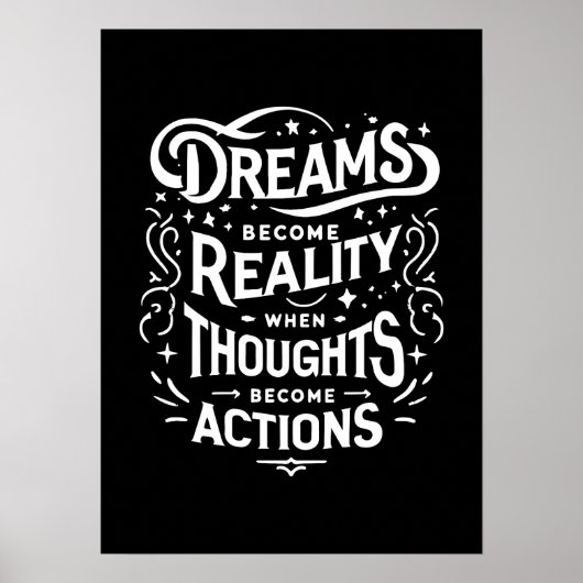 Träume gegen Aktionen - Gym Hustle Erfolg Motivati Poster (Vorne)