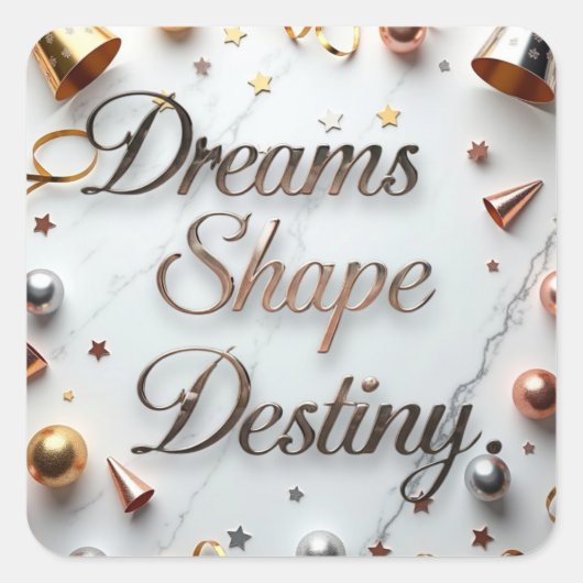 Träume gestalten Schicksal Quadratischer Aufkleber (Vorderseite)