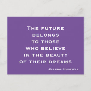 Träume, Glaube, Motivierend Lila und weiß Postkarte