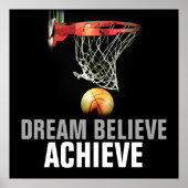 Träume glauben Basketball Zitat Poster erreichen (Vorne)