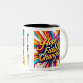 "Träume, Glauben, Erfolge" Zweifarbige Tasse (VorderseiteRechts)