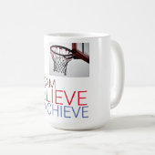 Träume glauben erreichen Basketball Kaffeetasse (VorderseiteRechts)