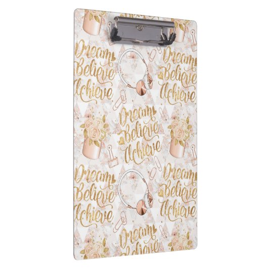 Träume glauben erreichen Zwischenablage Klemmbrett (Rechts)