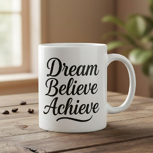 Träume glauben, Motivierend Zitat zu erreichen Kaffeetasse