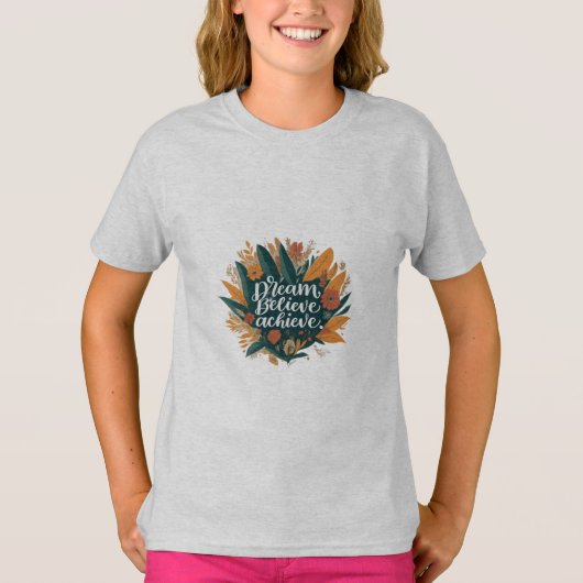 Träume. Glauben Sie. Erreichen. Kinder Basic T-Shi T-Shirt (Vorderseite)