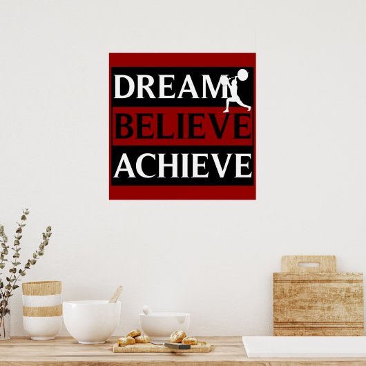 Träume glauben Weightheben Poster erreichen (Küche)