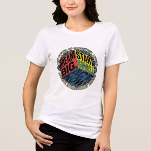Träume groß, beginne klein, Aktions-Shirt Tri-Blend Shirt