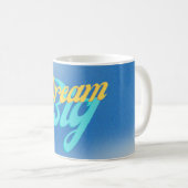 Träume groß in Blau Kaffeetasse (VorderseiteRechts)