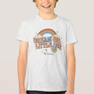 Träume Groß Kleiner Eins T-Shirt, Groovy Retro Reg Tri-Blend Shirt