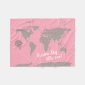 Träume groß kleiner! Rosa Babydecke Fleecedecke (Vorderseite (Horizontal))