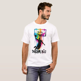 Träume groß | Lebendiger Basketball-Slam-Dunk-Farb T-Shirt