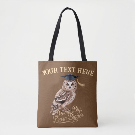 Träume groß Lerne größer Personalisierte Eule Absc Tasche (Vorderseite)
