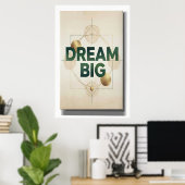 Träume groß Minimal-Wandkunstplakat Poster (Heimbüro)