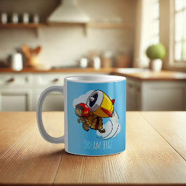 Träume groß! Motivierend dynamischer Tortoise-Cart Kaffeetasse