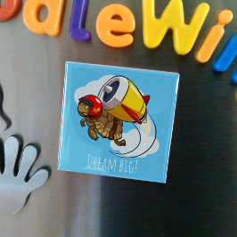 Träume groß! Motivierend dynamischer Tortoise-Cart Magnet