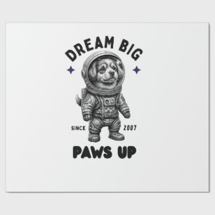 Träume groß, Pfoten hoch, Astronautenhund Geschenkpapier
