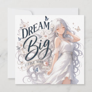 Träume groß Silberhaar Anime-Mädchen Einladung