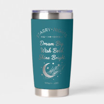 Träume groß, strahle hell, isolierter Teal-Tumbler