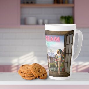 Träume größer Veränderte Kunst Vintage-Tänzer Milchtasse