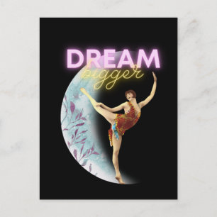 Träume Größer Vintage Balletttänzerin Postkarte
