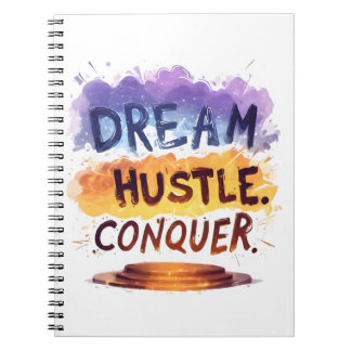 Träume. Hustle. Erobern. - Motivierend Typografie Notizblock