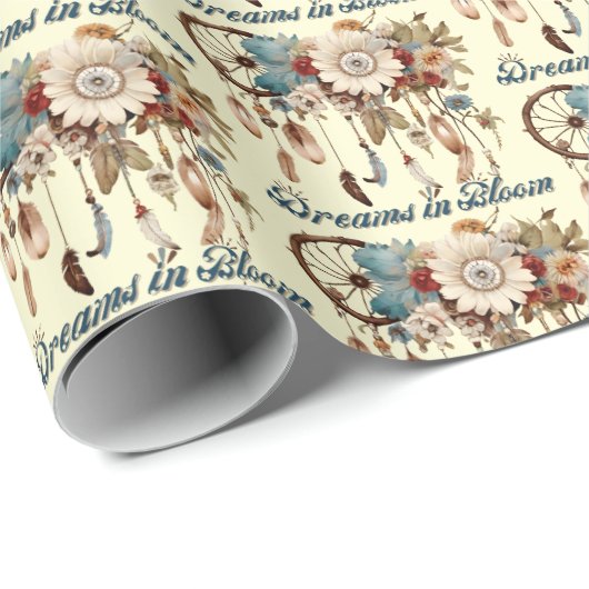 Träume im Blütemuster Geschenkpapier (Rolleneckpunkt)