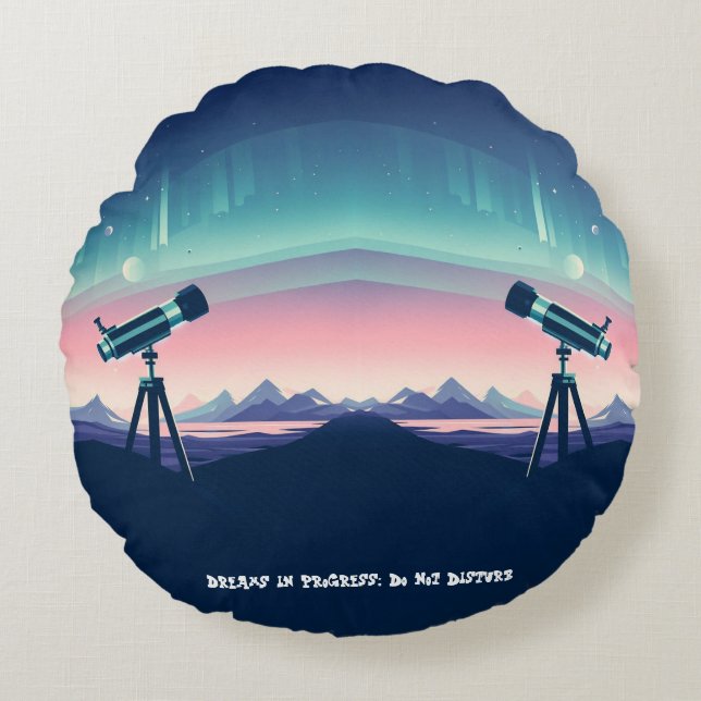 Träume im Gange; nicht stören Rundes Kissen (Vorderseite)