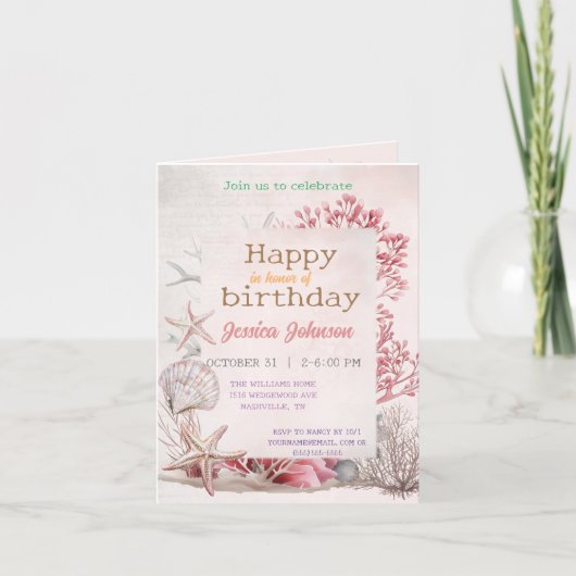 Träume im Meer Einladung (Vorderseite)