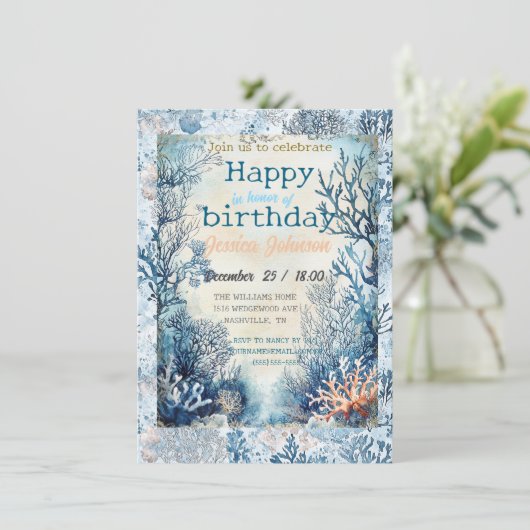 Träume im Meer Einladung (Stehend Vorderseite)