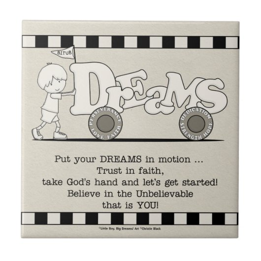 Träume in Bewegung Fliese (Vorderseite)