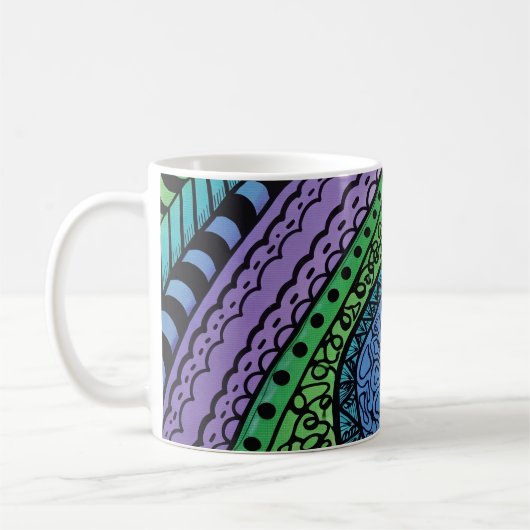 Träume in Blau abstraktes Kaffeetasse (Links)