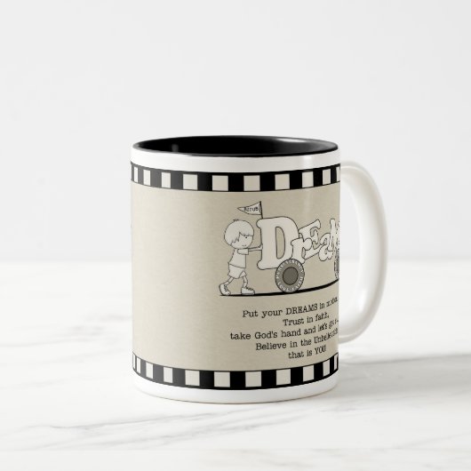 Träume in der Bewegung Zweifarbige Tasse (VorderseiteRechts)