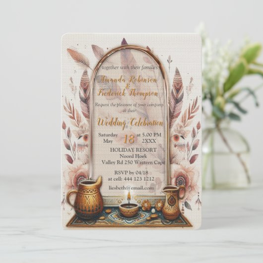 Träume in einem Bohemischen Thema Einladung (Stehend Vorderseite)