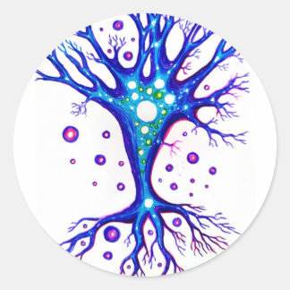 Träume in einem Neuron Runder Aufkleber