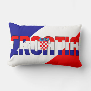 Träume in Farbe mit der Flagge Kroatiens Lendenkissen