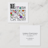 Träume Inspirationsstipografisches Design Quadratische Visitenkarte (Vorne/Hinten)