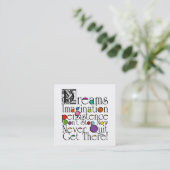 Träume Inspirationsstipografisches Design Quadratische Visitenkarte (Stehend Vorderseite)