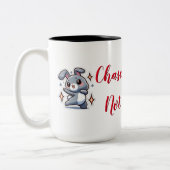 Träume jagen, keine Karotten für sonnige Liebhaber Zweifarbige Tasse (Links)