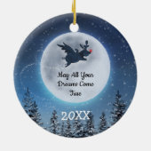 Träume kommen True Einzigartig Flying Foig Weihnac Keramik Ornament (Hinten)