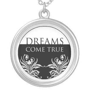 Träume kommen wahr - das 3 Wort-Zitat-Halskette Versilberte Kette