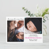 Träume kommen Wahres Foto Geburtstag Ankündigung (Stehend Vorderseite)