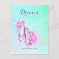 Träume können wahr Rosa Wasserfarben Ballet Schuhe