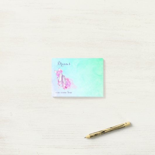 Träume können wahre rosa Ballet Slippers Post-it Klebezettel (Auf Schreibtisch)