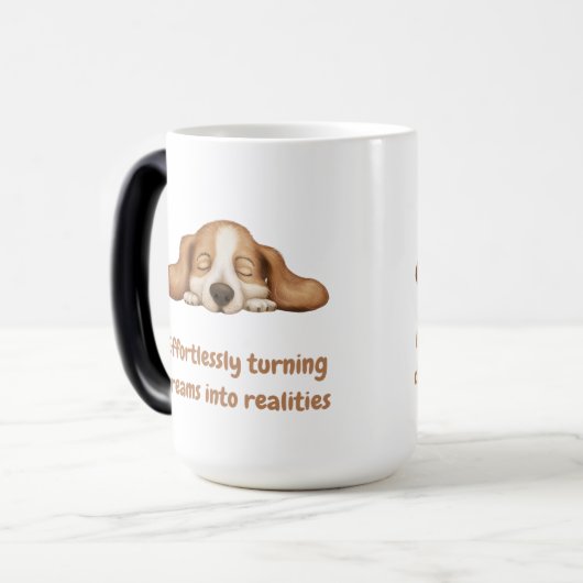 Träume mühelos in Realität verwandeln Verwandlungstasse (Vorderseite Links)