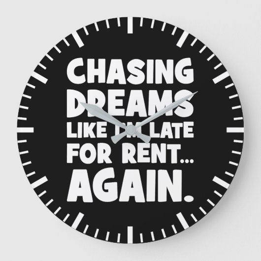 Träume nachjagen, wie ich wieder verspätet bin, lu große wanduhr (Vorderseite)