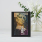 Träume öfter als sie schläft Frau Collage Postkarte (Stehend Vorderseite)