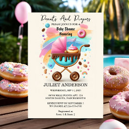 Träume Pink Blue Donuts und Diapers Baby Dusche Einladung
